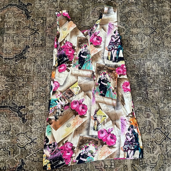 JAMS WORLD Dress Vintage 80s Rare - 1920S Flapper Girls Rayon Photo Print 7 - Picture 5 of 5